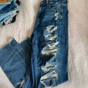 American Eagle Outfitters Ripped Blue Mom Jeans